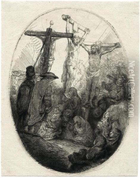 Christus Am Kreuz Zwischen Den Schachern Oil Painting - Rembrandt Van Rijn