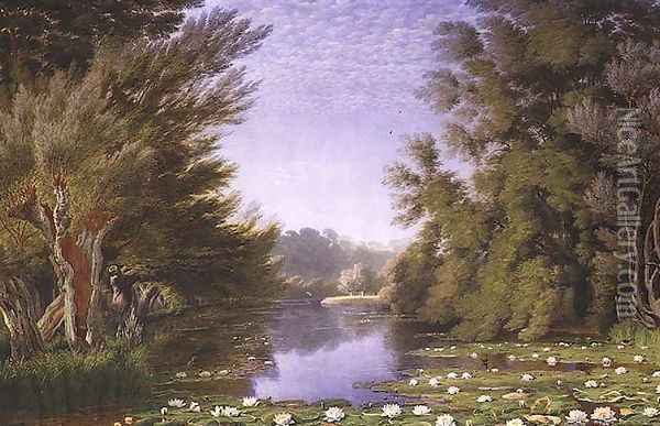 Water Lillies on the Cherwell Oil Painting - William Turner