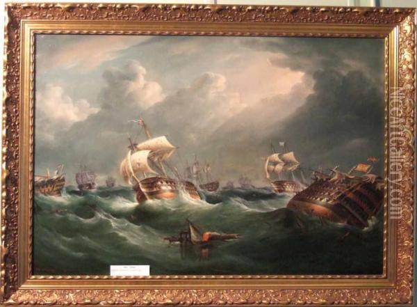 Trafalgar Oil Painting - Richard Barnett Spencer