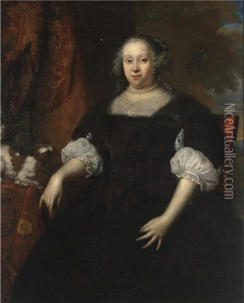 A Portrait Of Geertruid Margaretha Van Varick Oil Painting - Jan De Baen Haarlem