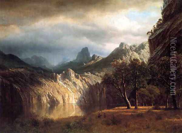 In Western Mountains Oil Painting - Albert Bierstadt