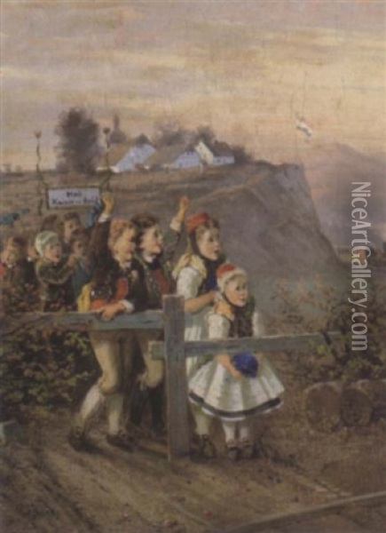 Warten Auf Die Eisenbahn Oil Painting - Fritz Beinke
