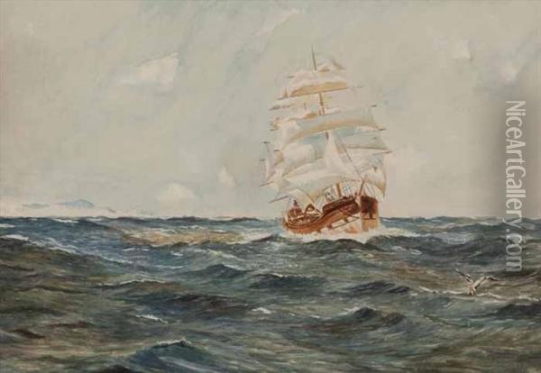 At Sea Oil Painting - James Kay