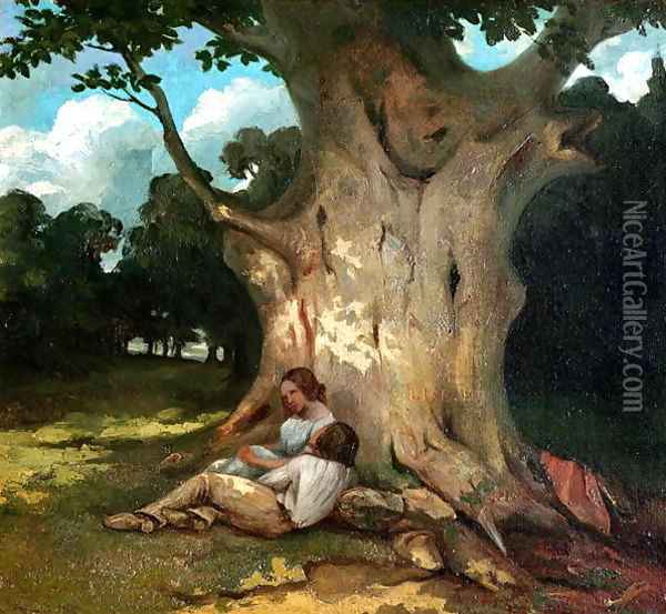 The Large Oak Oil Painting - Gustave Courbet