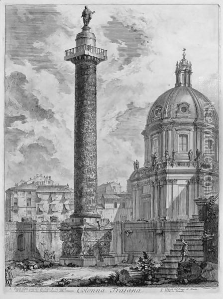 Trajan's Column Oil Painting - Giovanni Battista Piranesi