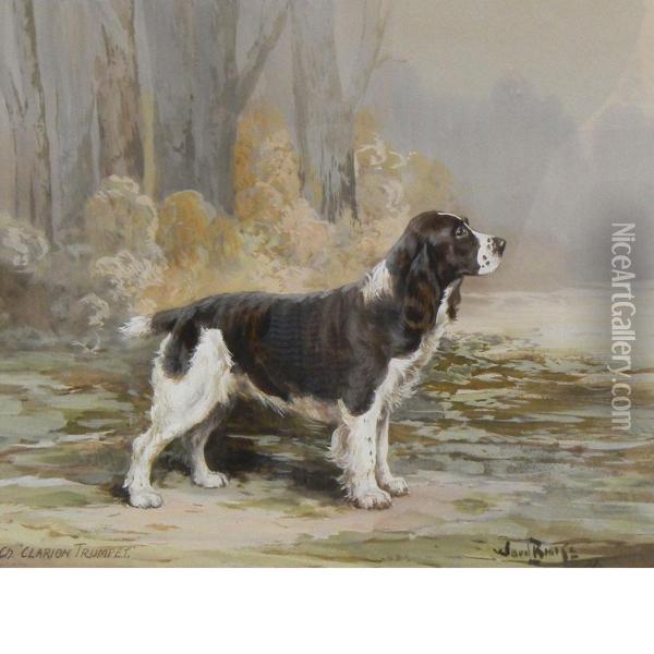 Ch. Clarion Trumpet Oil Painting - Binks, R. Ward