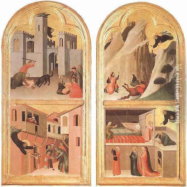 Blessed Agostino Novello Altarpiece (2) 1324 Oil Painting - Louis de Silvestre