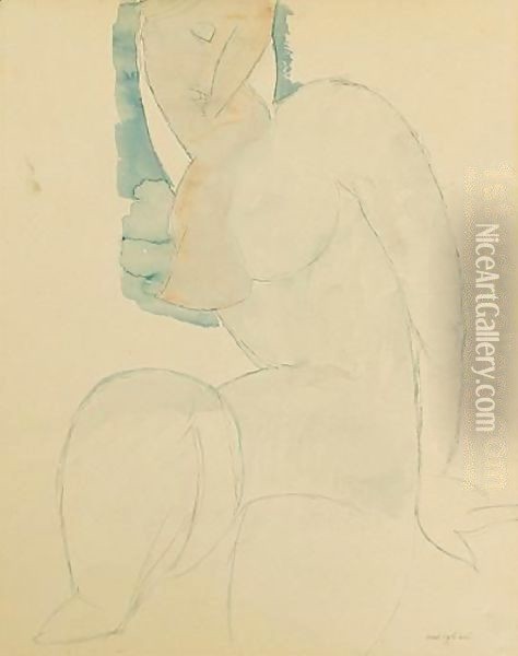 Cariatide 4 Oil Painting - Amedeo Modigliani