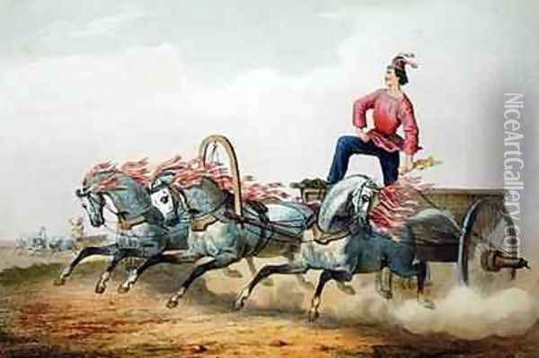 Carriage Racing Oil Painting - Charles de Hampeln