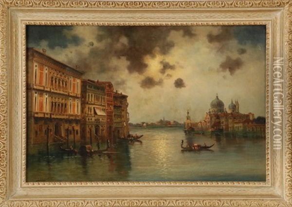 Approaching The Grand Canal, Venice Oil Painting - Karl Kaufmann