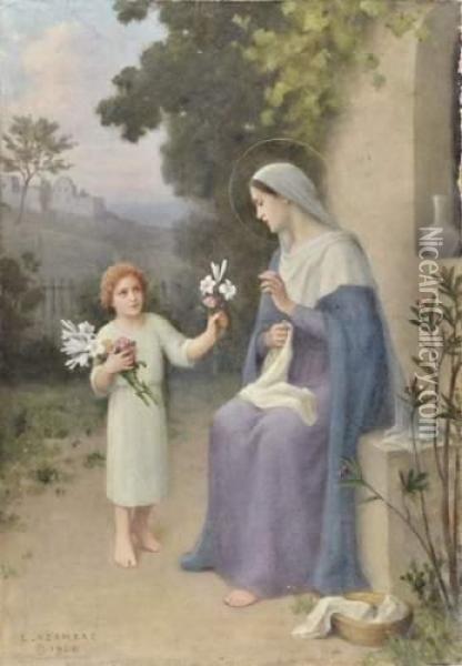 L'offrande A La Vierge Oil Painting - Etienne Azambre