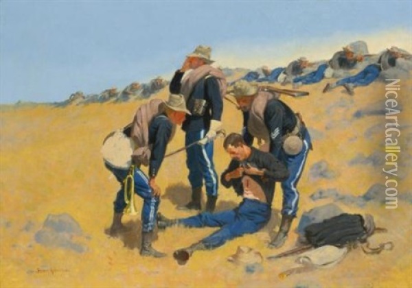 Call The Doctor Oil Painting - Frederic Remington