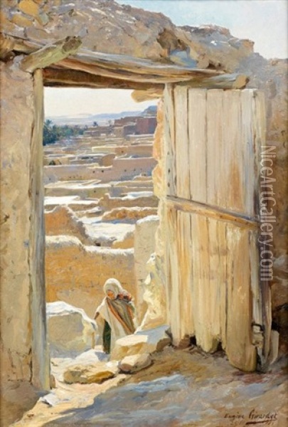 Porte Ouverte Sur Bou-saada Oil Painting - Eugene Alexis Girardet