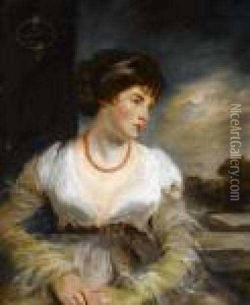 Portrait Of The Countess Of Oxford Oil Painting - John Hoppner