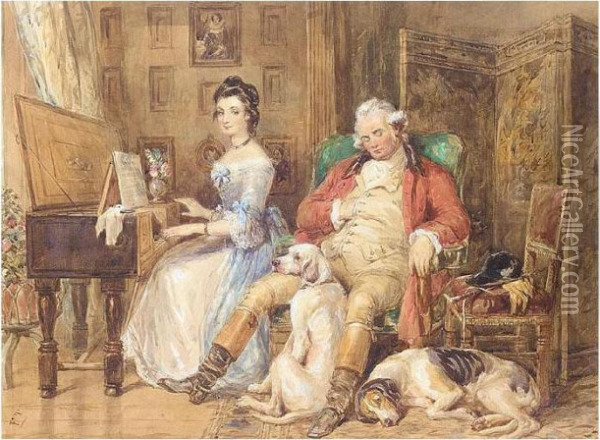 Sophia And Squire Weston Oil Painting - John Frederick Tayler
