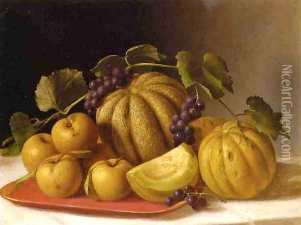 Melons and Yellow Apples Date unknown Oil Painting - John Francis