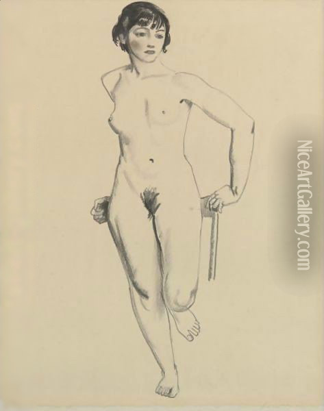 Standing Nude Oil Painting - George Wesley Bellows