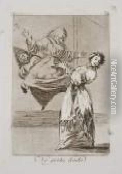 No Grites, Tonta Oil Painting - Francisco De Goya y Lucientes