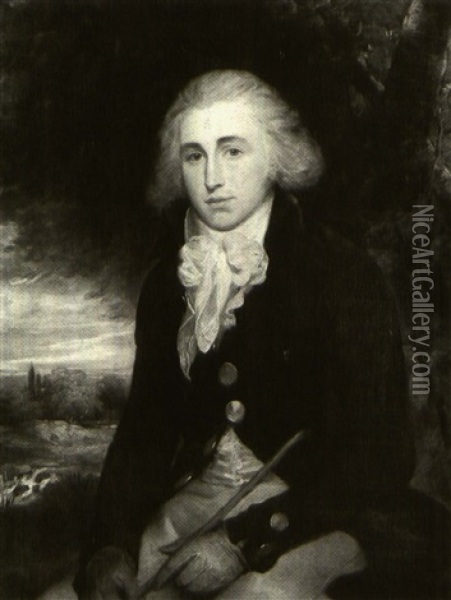Portrait Of Sir Henry Goodricke Bart Oil Painting - Sir John Hoppner