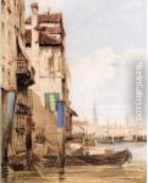 A Venetian Scene Oil Painting - Thomas Shotter Boys