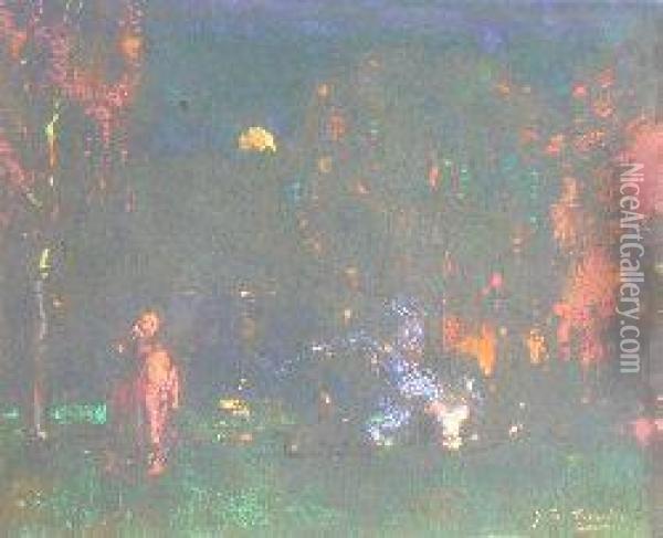 Moonlight Oil Painting - James Watterston Herald