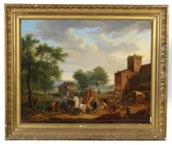 The Horse Market Oil Painting - Jean-Louis Demarne