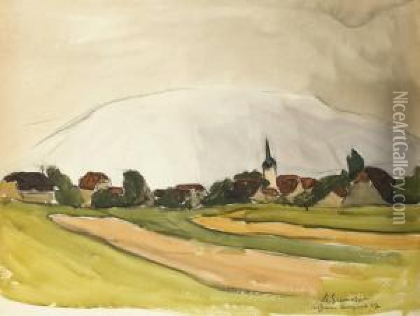 Le Village Oil Painting - Maurice Le Scouezec
