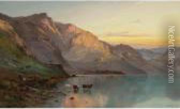 Loch Awe Oil Painting - Alfred de Breanski