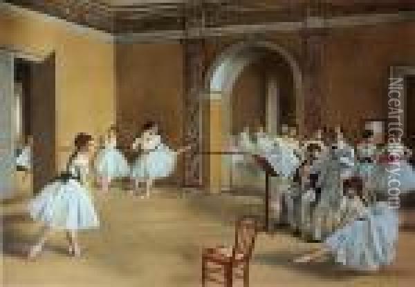 Szkola Baletu Oil Painting - Edgar Degas
