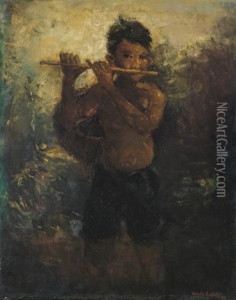 The Flautist Oil Painting - Romualdo Locatelli
