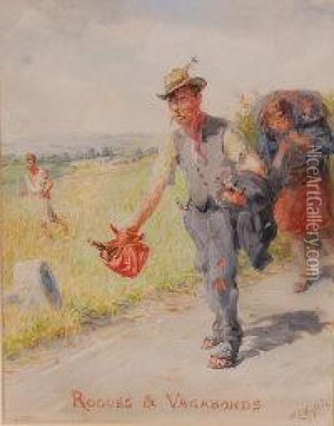 Rogues & Vagabonds Oil Painting - William Lionel Wyllie