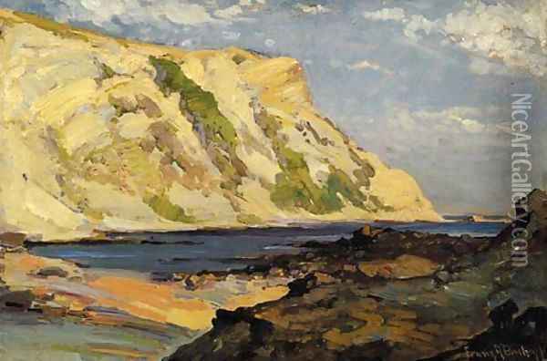 Coastal Cliffs Oil Painting - Franz Bischoff