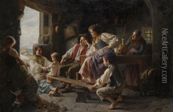 The Seesaw Oil Painting - Giovanni Battista Torriglia