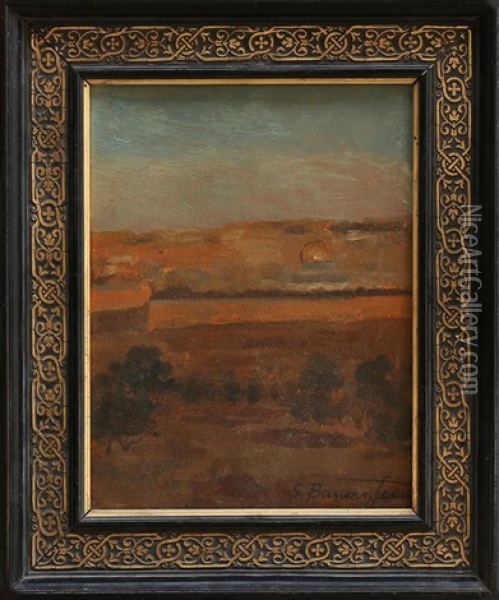 Jerusalem Landscape Oil Painting - Gustav Bauernfeind