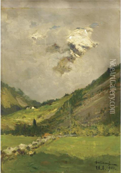 Nuvole In Alta Montagna Oil Painting - Lorenzo Delleani