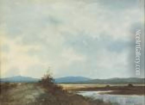 Bog Landscape (a Pair) Oil Painting - Douglas Alexander