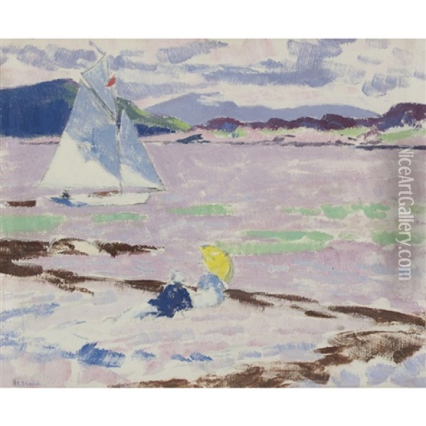 Roina In The Sound Of Mull Oil Painting - Francis Campbell Boileau Cadell