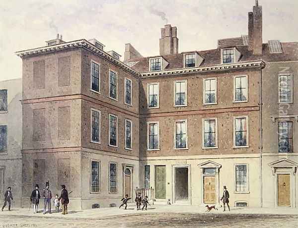 Judge Jeffreys House, 1853 Oil Painting - Thomas Hosmer Shepherd