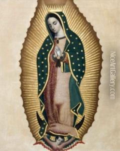 Virgen De Guadalupe Oil Painting - Miguel Jeronimo Zendejas