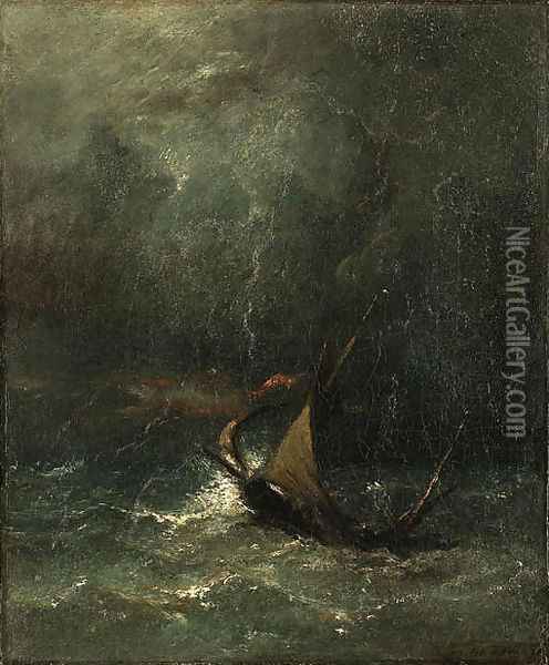 Untitled Oil Painting - Jules Dupre