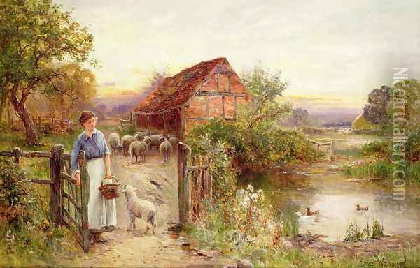 Bringing Home the Sheep Oil Painting - Ernst Walbourn