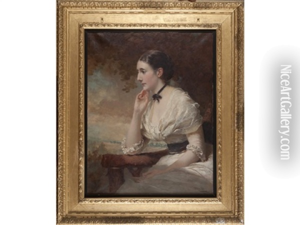 Portrait Of The Hon. Geraldine Smith-barry Oil Painting - George Elgar Hicks