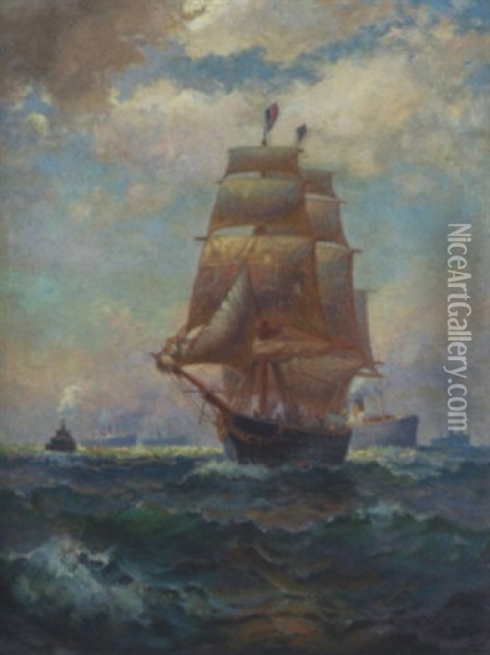 Leaving Port Oil Painting - Charles Henry Grant