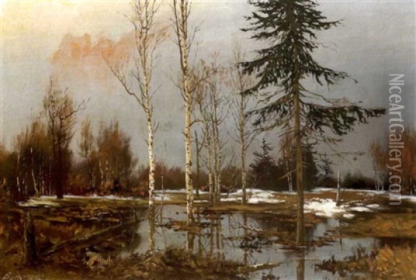 Winterlicher Waldrand Oil Painting - Mikhail Ilych Bocharov
