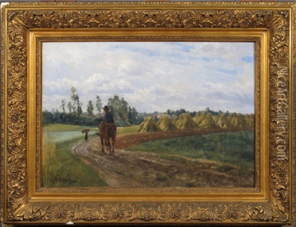 Chemin De Campagne Anime Oil Painting - Jules Montigny
