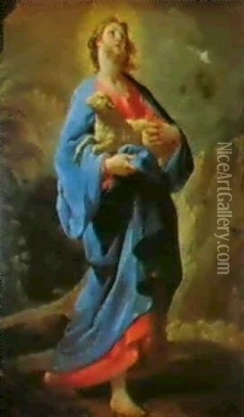 El Buen Pastor Oil Painting - Corrado Giaquinto