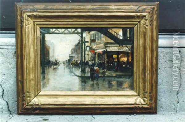 Nyc Street Oil Painting - Charles Paul Gruppe