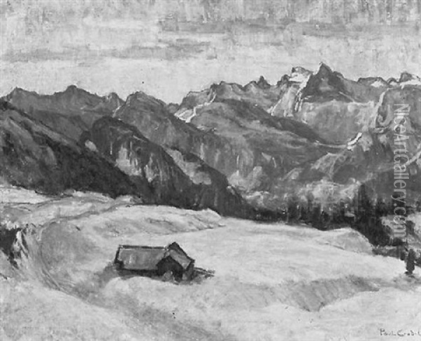 Verschneite Gebirgslandschaft Oil Painting - Paul Eduard Crodel