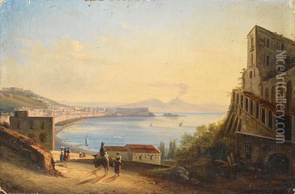 View Of Naples From Posillipo Oil Painting - Ercole Gigante