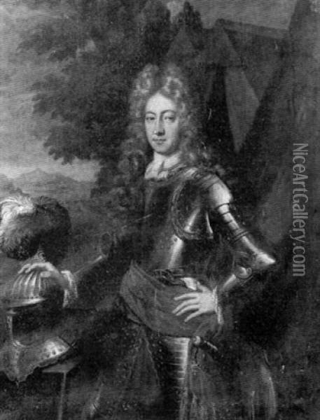 Portrait Du Seigneur Evert Jan Benjamin Van Wyhe, Seigneur De Eck En Wiel, En Armure Oil Painting - John Baptist Closterman